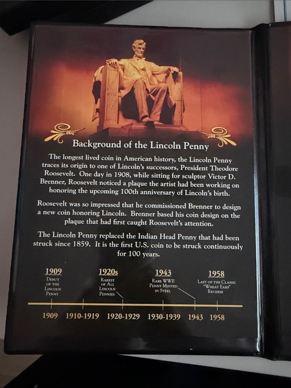 History of the Lincoln Penny Centennial Edition - 100th Anniversary Lincoln Cent - Picture 2 of 5